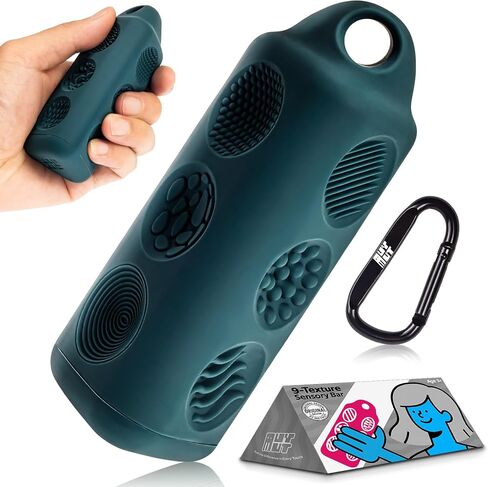 Toys Toys Adults Sensory Bar-Texture المحمولة المحمولة المحمولة المملوكة مع Carabiner للقلق وإغاثة ADHD-مثالية للأطفال والمراهقين والباحثين الحواس | مطحلب in Saudi Arabia