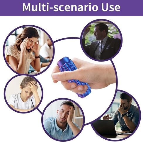 4PCS 3D Printed Spiky Pain Stim Fidget Toys for Adults, Hard Sensory Keychain for Stress and Anxiety Relief, Ouchies Pain Fidget Pocket Stim Toy Set, Novelty Gift for Focus and Relaxation (4PCS) in Saudi Arabia