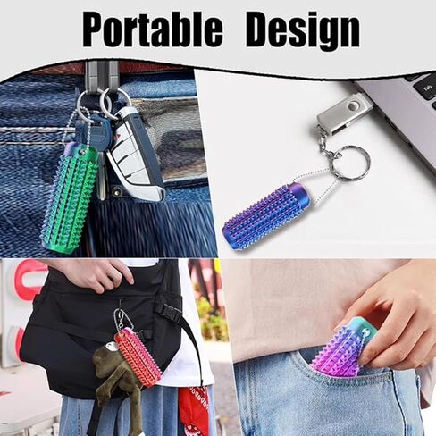 4PCS 3D Printed Spiky Pain Stim Fidget Toys for Adults, Hard Sensory Keychain for Stress and Anxiety Relief, Ouchies Pain Fidget Pocket Stim Toy Set, Novelty Gift for Focus and Relaxation (4PCS) in Saudi Arabia