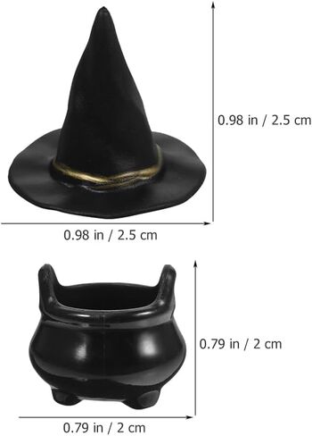 Luozzy 30 PCS Halloween Mini Witch Hats Broom and Mini Cauldron Clotles et alwoween miniature witches taxtory for crafts in Saudi Arabia