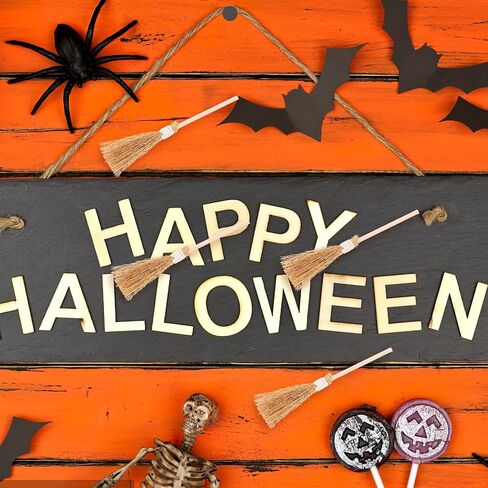 Luozzy 30 PCS Halloween Mini Witch Hats Broom and Mini Cauldron Clotles et alwoween miniature witches taxtory for crafts in Saudi Arabia