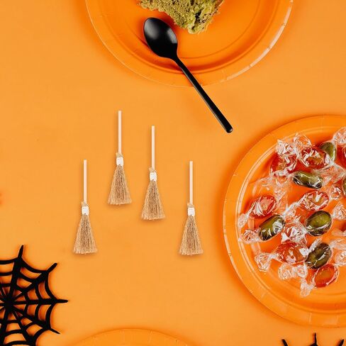 Luozzy 30 PCS Halloween Mini Witch Hats Broom and Mini Cauldron Clotles et alwoween miniature witches taxtory for crafts in Saudi Arabia