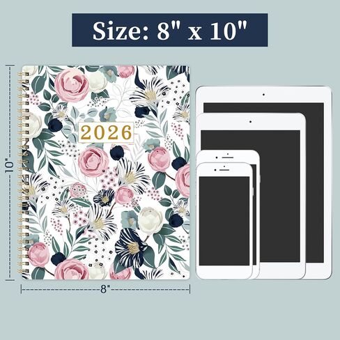 2026 Planner - Planner 2026 ، 8 "× 10" ، يناير 2026 - ديسمبر 2026 ، 2026 مخطط/تقويم أسبوعي وشهريًا مع 12 علامات تبويب شهرية ، وربط مزدوج قوي ، جيب خلفي in Kuwait