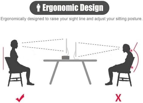 Triangle Monitor Stand Riser - 2-Tier Corner Organizer with Drawer & Pen Holes - Triangular Design for Home & Office - Stylish Natural Wood Monitor Storage Solution in Saudi Arabia