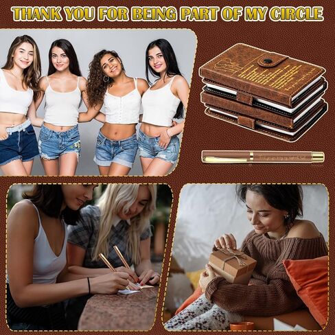 Epakh 16 PCS Feephant Friendship Gift A6 Leather Journal with Elephant Sign Perpoint Pen Pen Friends يقدم هدية طويلة لمسافات طويلة لطالب عيد الشكر (أسود) in Kuwait