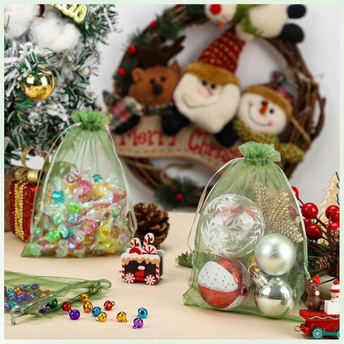 120PCS Sage Green Organza Bags 5 x 7 Inch Mesh Gift Bags with Drawstring Jewelry Bag Candy Bag for Wedding Bridal Shower Baby Shower Birthday Party Favor in Saudi Arabia