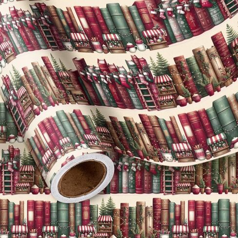 LeZakaa Rabbit Bookish Wrapping Paper, Vintage Sweet Bunny Reading Book Literary Gift Wrap for Spring Easter, for Kids Boys Girls Teachers, Book Lovers, Mini Roll 17 in x 16.4 Ft in Saudi Arabia
