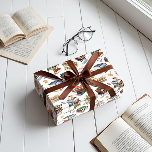LeZakaa Rabbit Bookish Wrapping Paper, Vintage Sweet Bunny Reading Book Literary Gift Wrap for Spring Easter, for Kids Boys Girls Teachers, Book Lovers, Mini Roll 17 in x 16.4 Ft in Saudi Arabia
