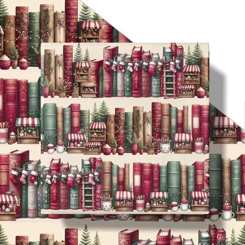 LeZakaa Rabbit Bookish Wrapping Paper, Vintage Sweet Bunny Reading Book Literary Gift Wrap for Spring Easter, for Kids Boys Girls Teachers, Book Lovers, Mini Roll 17 in x 16.4 Ft in Saudi Arabia