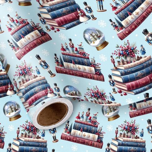 LeZakaa Rabbit Bookish Wrapping Paper, Vintage Sweet Bunny Reading Book Literary Gift Wrap for Spring Easter, for Kids Boys Girls Teachers, Book Lovers, Mini Roll 17 in x 16.4 Ft in Saudi Arabia