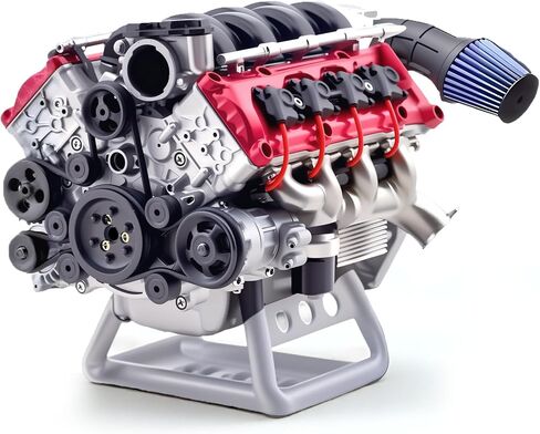 Mini V8 Engine Kits That Runs - V8 Engine Model Kits, Cison Engine MAD Miniature RC Engine Kits for Adults to Build, DIY Plastic Model Suitable for Car AX90104 SCX10Ⅱ Capra VS4-10 Pro/Ultra in Saudi Arabia