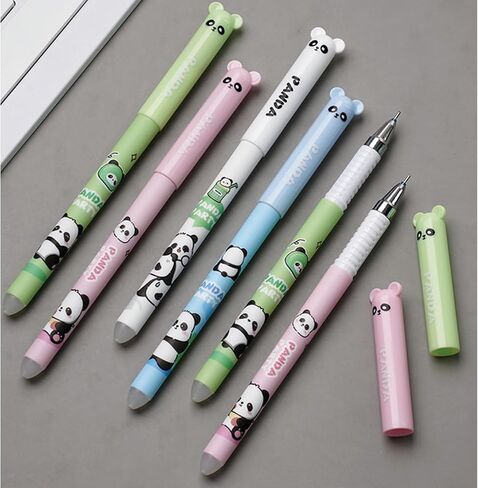 4 Pcs Cute Erasable Pens Cartoon Panda Gel Pen 0.5mm Black Ink Smooth Writing Pen Kawaii Erasable Pens for Women Girls Boys Office School Supplies (Panda-Black Ink) in Saudi Arabia