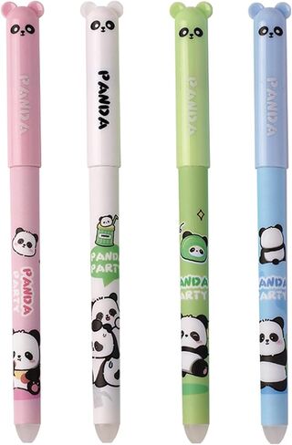 4 Pcs Cute Erasable Pens Cartoon Panda Gel Pen 0.5mm Black Ink Smooth Writing Pen Kawaii Erasable Pens for Women Girls Boys Office School Supplies (Panda-Black Ink) in Saudi Arabia