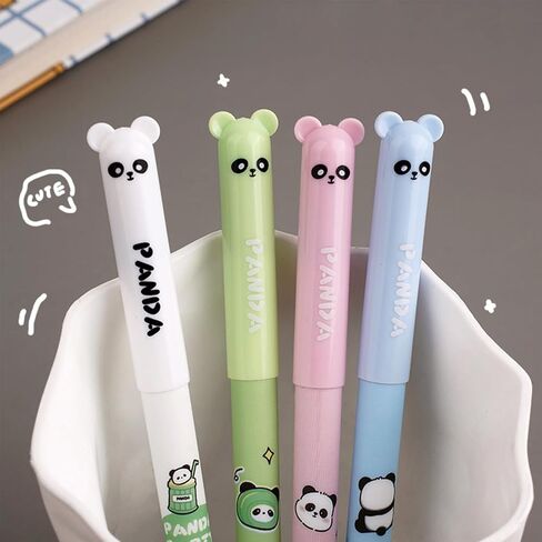 4 Pcs Cute Erasable Pens Cartoon Panda Gel Pen 0.5mm Black Ink Smooth Writing Pen Kawaii Erasable Pens for Women Girls Boys Office School Supplies (Panda-Black Ink) in Saudi Arabia