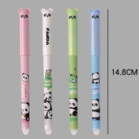 4 Pcs Cute Erasable Pens Cartoon Panda Gel Pen 0.5mm Black Ink Smooth Writing Pen Kawaii Erasable Pens for Women Girls Boys Office School Supplies (Panda-Black Ink) in Saudi Arabia