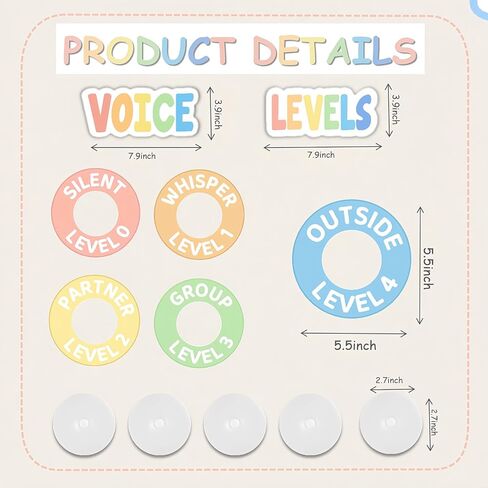 مغناطيس ملصق الرسم البياني مستوى الصوت للفصول الدراسية مع 5 حزمة LED مصابيح الصنبور المغناطيسية مستوى الضوضاء المغناطيسية مخطط أدوات إدارة الفصول الدراسية للمدرسة الابتدائية العودة إلى المدرسة in Kuwait