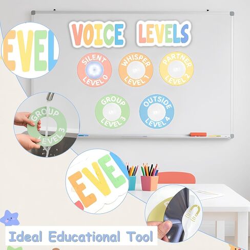 مغناطيس ملصق الرسم البياني مستوى الصوت للفصول الدراسية مع 5 حزمة LED مصابيح الصنبور المغناطيسية مستوى الضوضاء المغناطيسية مخطط أدوات إدارة الفصول الدراسية للمدرسة الابتدائية العودة إلى المدرسة in Kuwait