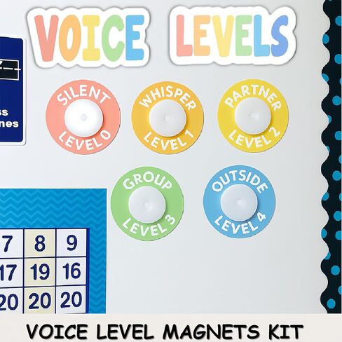 مغناطيس ملصق الرسم البياني مستوى الصوت للفصول الدراسية مع 5 حزمة LED مصابيح الصنبور المغناطيسية مستوى الضوضاء المغناطيسية مخطط أدوات إدارة الفصول الدراسية للمدرسة الابتدائية العودة إلى المدرسة in Kuwait