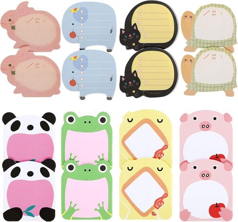 320 Sheets Cartoon Animal Sticky Notes, Cute Cartoon Sticky Notes Self Stick Animal Notepad Page Markers Flags for Home, School Office Party Gifts, 8 Styles 7 x 6 CM in Saudi Arabia