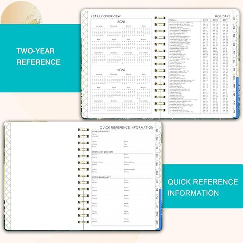 2025 Planner - 2025 Calendar/Planner Weekly and Monthly from JAN 2025 - DEC 2025, 6.4" x 8.5", Calendar 2025 Planner with Monthly Tabs, Sturdy Cover, Premium Paper, Strong Twin-Wire, Back Pocket in Kuwait
