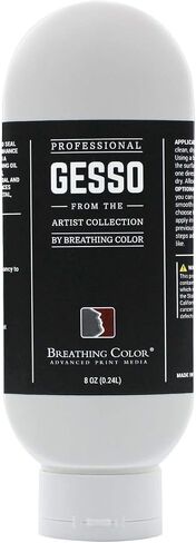 بيضاء Gesso Canvas Primer حزمة 8 أوقية. مع فرشاة التطبيق وورق الصنفرة. الحفاظ على الطلاء من الامتصاص! سواء أكان الأكريليكات أو الزيوت أو الألوان المائية أو الباستيل ، تجعل كل لوحة تبدو أفضلها المطلقة in Kuwait
