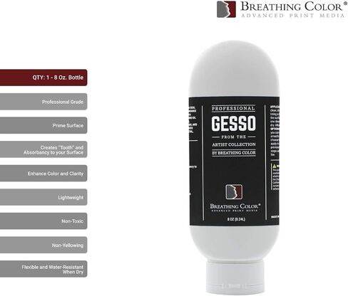 بيضاء Gesso Canvas Primer حزمة 8 أوقية. مع فرشاة التطبيق وورق الصنفرة. الحفاظ على الطلاء من الامتصاص! سواء أكان الأكريليكات أو الزيوت أو الألوان المائية أو الباستيل ، تجعل كل لوحة تبدو أفضلها المطلقة in Kuwait