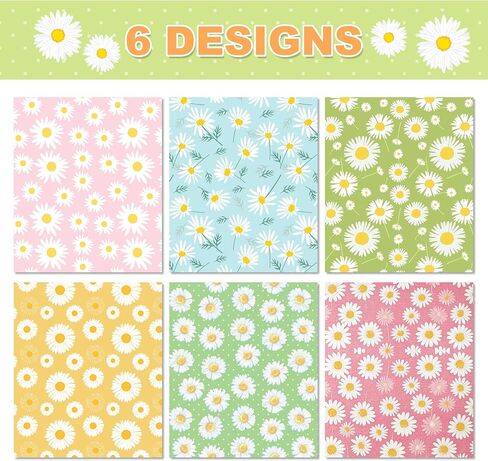 Jajajuegos Daisy مجموعة ورق التغليف - 12 أوراق ديزي غلاف غلاف ورقة 6 تصميم Gerbera الإقحوانات الزهور الورق للزهور الزهور تحت عنوان حفل زفاف دش الطفل 20 '× 27' ' in Saudi Arabia