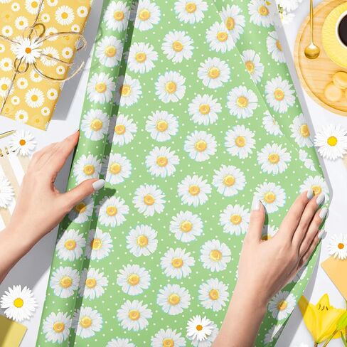 Jajajuegos Daisy مجموعة ورق التغليف - 12 أوراق ديزي غلاف غلاف ورقة 6 تصميم Gerbera الإقحوانات الزهور الورق للزهور الزهور تحت عنوان حفل زفاف دش الطفل 20 '× 27' ' in Saudi Arabia