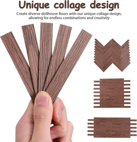40 Pcs Dollhouse Flooring Tiles Peel and Stick Miniature Floor Panels for DIY Dollhouse Decor Unique Collage Design Anti-Slip PVC Material Easy Assembly Self-Adhesive Tiles Collage Design for DIY in Saudi Arabia