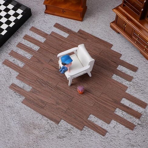 40 Pcs Dollhouse Flooring Tiles Peel and Stick Miniature Floor Panels for DIY Dollhouse Decor Unique Collage Design Anti-Slip PVC Material Easy Assembly Self-Adhesive Tiles Collage Design for DIY in Saudi Arabia