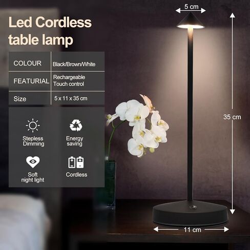 2 Pack Rechargeable Table Lamps,Upgraded Portable LED Cordless Desk Lamp, 6000mAh Battery Operated Table Light,3 Color Stepless Dimmable Night Light for Restaurant/Indoor/Outdoor in Saudi Arabia