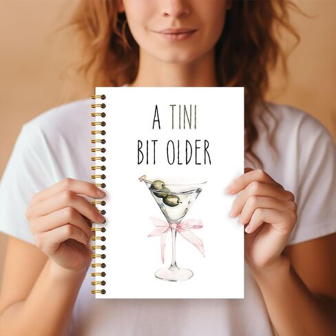 Guymn Dirty Martini Gifts Notebook Journal ، Journal Lover Lover Gifts Journal ، Gift for Martini Lovers ، A Tini Bit Coquette Pink Bow Cocktail Hardcover Notebook 5.5x8.3 Inch in Saudi Arabia