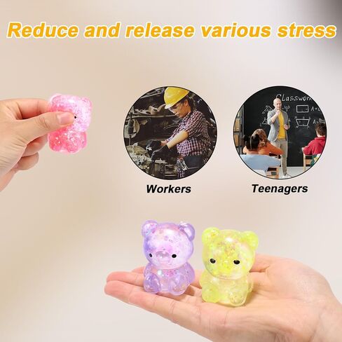 6pcs مضغوطة الدب ، اللطيف ، الإجهاد الدب ، الإجهاد ، الإجهاد ، وهو تخفف من القلق الحسي ، ألعاب ألعاب إلغاء ضغط الحيوانات الناعمة الملونة للأطفال البالغين البالغين هدايا هدايا تهدئة الحزب in Saudi Arabia