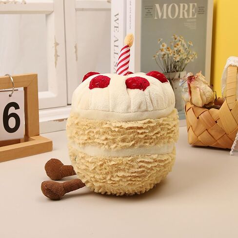 Birthday Cake Plush Toy for Girls, Cute Birthday Plushies Pillow Food Stuffed Animals for Kids 8 Inch in Saudi Arabia