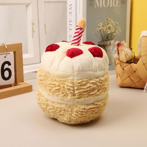 Birthday Cake Plush Toy for Girls, Cute Birthday Plushies Pillow Food Stuffed Animals for Kids 8 Inch in Saudi Arabia