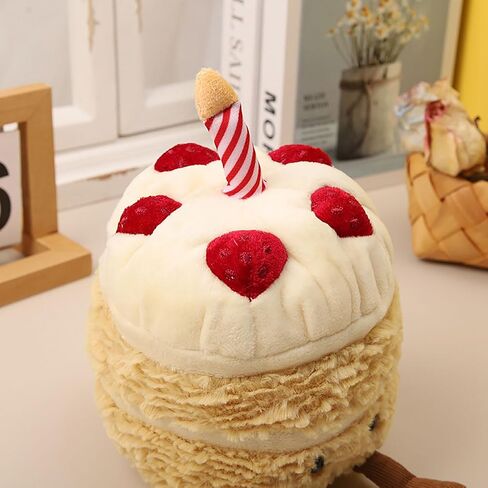 Birthday Cake Plush Toy for Girls, Cute Birthday Plushies Pillow Food Stuffed Animals for Kids 8 Inch in Saudi Arabia