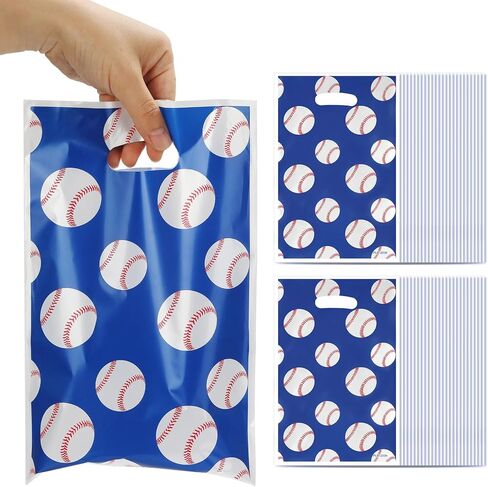 eowqeiur Soccer Goodie Bags, 50 PCS Plastic Soccer Theme Handle Bags(6.5x9.8 Inch) for Candy Goody Snack Cookie Treat Gift Wrap Team Birthday Party Favors School Class Supplies Sport Pouch Baggies in Saudi Arabia
