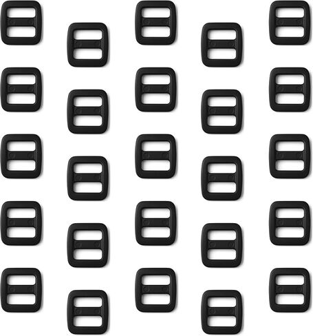 Black Plastic Tri-Glide Slide – For Bag Straps, Rifle Slings, Dog Collars - 1/2 Inch, 25 Pack in Saudi Arabia