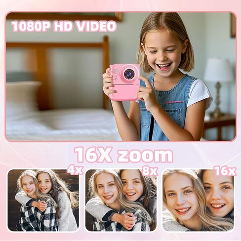 Instant Print Camera for Kids, 1080P Video Camera with 3 Print Rolls, 32GB Card & Cute Cover, Gift for Girls Boys Age 3-12, Toddler Digital Camera with Games, Filters, Music – Green in Saudi Arabia