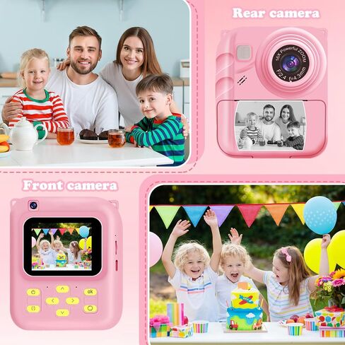 Instant Print Camera for Kids, 1080P Video Camera with 3 Print Rolls, 32GB Card & Cute Cover, Gift for Girls Boys Age 3-12, Toddler Digital Camera with Games, Filters, Music – Green in Saudi Arabia