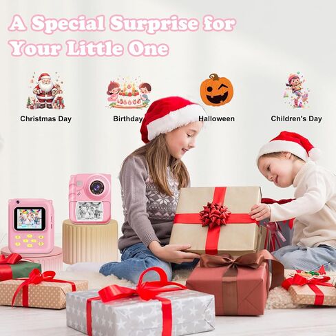 Instant Print Camera for Kids, 1080P Video Camera with 3 Print Rolls in Kuwait