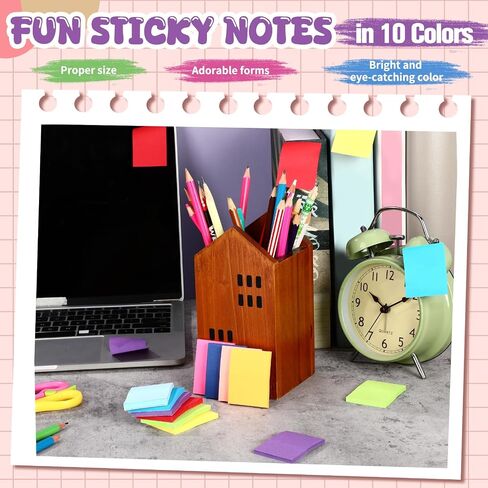 Zubebe 200 Pads Sticky Notes Bulk, Bright Colors Notepads Self Stick Note Square Memo Post Sticky for Office School, 45 Sheets/pad(1.5 × 2 Inch) in Saudi Arabia