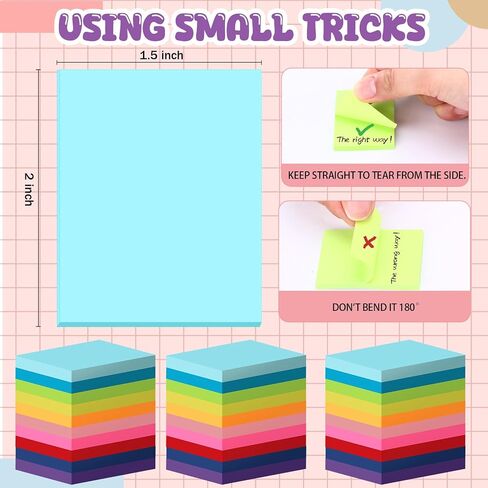 Zubebe 200 Pads Sticky Notes Bulk, Bright Colors Notepads Self Stick Note Square Memo Post Sticky for Office School, 45 Sheets/pad(1.5 × 2 Inch) in Saudi Arabia