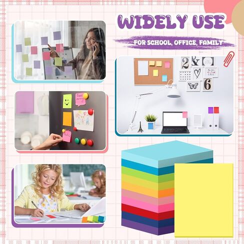 Zubebe 200 Pads Sticky Notes Bulk, Bright Colors Notepads Self Stick Note Square Memo Post Sticky for Office School, 45 Sheets/pad(1.5 × 2 Inch) in Saudi Arabia