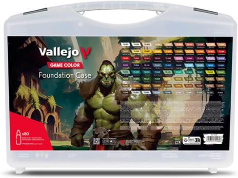 Vallejo - Game Color Foundation Case | Professional Miniature Base Coating System | Unique and Vibrant Acrylic Paint Colors | Durable Plastic Organizer Case | 80 Bottles x 18 ml. (0.60 fl.oz) in Saudi Arabia