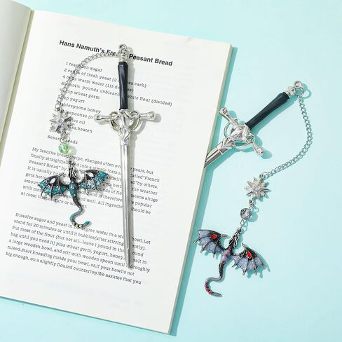 Fantasy Dragon Leather Metal Bookmark,Fourth Wing Corner Bookmarks,Book Marks for Reading Women Book Lovers Book Accessories (Dragon A) in Kuwait