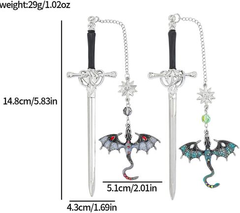 Fantasy Dragon Leather Metal Bookmark,Fourth Wing Corner Bookmarks,Book Marks for Reading Women Book Lovers Book Accessories (Dragon A) in Kuwait