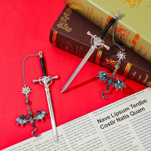 Fantasy Dragon Leather Metal Bookmark,Fourth Wing Corner Bookmarks,Book Marks for Reading Women Book Lovers Book Accessories (Dragon A) in Kuwait