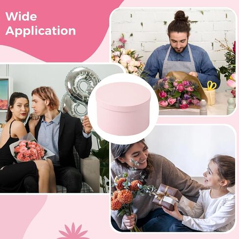 OMISTAR Round Floral Foam Present Box with Lid, Floral Arrangement Foam with Presentation Box, Elegant Flower Foam Container for Mother's Day, Valentine's Day, Anniversary, Wedding in Saudi Arabia