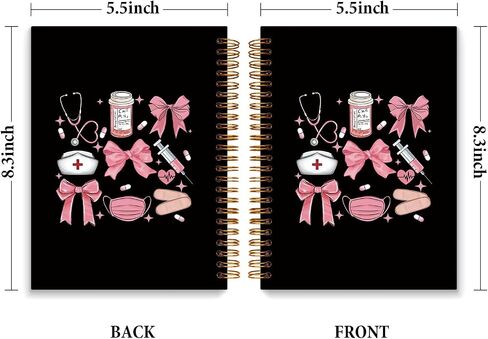 Coquette Pink Bow Nurse Notebook Journal for Women ، Home Prescys Higts Gift Forments ، دفتر Notebook Notebook Notebooks للممرضات في سن المراهقة ، 5.5 × 8.3 in Saudi Arabia